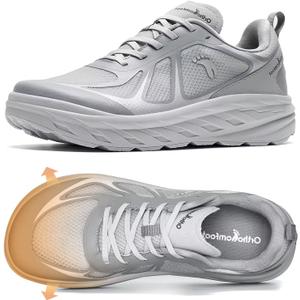 OrthoComfoot Men's Orthopedic Diabetic Wide Running Shoes: Comfortable Arch Support Sneakers for Plantar Fasciitis, Foot & Heel Pain Relief - Casual Work Walking Shoes, Size 8W