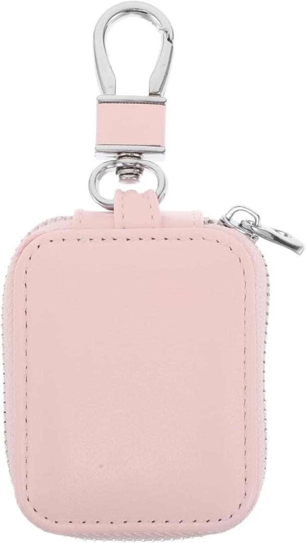 ULTECHNOVO Earbud Protective Carrying Case Portable Earbud Bag with Durable Pu Material Compact Headphone Case for in-Ear Earphones and Accessories (Pink)