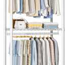 FUTASSI P1 Medium Heavy-Duty Portable Closet, 30" W x 14" D x 76" H, Metal Rolling Clothing Rack, White