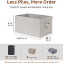 StorageWorks Storage Baskets for Shelves, Fabric Storage Bins, Closet Organization and Storage Baskets, Organizer Bins for Clothes, Light Gray, Large, 3-Pack