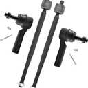 4pcs Front Steering Kit for Chevrolet Cobalt HHR Pontiac G5 Pursuit Saturn Ion 2003-2011, Tie Rod End Inner and Outer Complete Kit