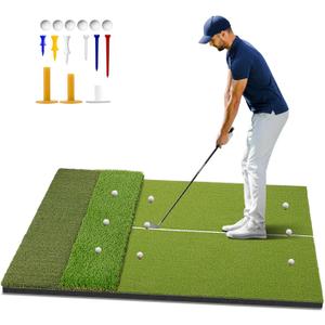 Tri Golf Hitting Mat 6x4ft Golf Mats with Thickened 20mm EVA Base