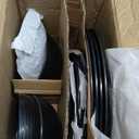 Bzyoo 12 Piece Melamine Dinnerware Set - Durable, Dishwasher Safe Organica Black Plates and Bowls Sets Casual Dish Set for Dining, Outdoor and Kitchen