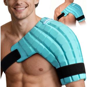 Shoulder Ice Pack Wrap, 2 Hours Long Lasting Rotator Cuff Cold Therapy Flexible Shoulder Ice Pack for Injuries Reusable, FSA Eligible, Cold Pack for Tendinitis, Surgery, Swelling
