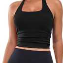 BMJL Womens Halter Built in Bra Workout Sports Tank Tops Summer Trendy Backless Going Out Clothing 2025 XS