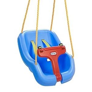 Little Tikes Snug 'n Secure Blue Swing with Adjustable Straps, 2-in-1 for Baby and Toddlers Ages 9 Months - 4 Years