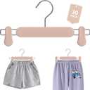 Frosted Embossing Skirt Pants Hangers with Clips for Women 30 Pack, Adjustable Heavy Duty Kids, Toddler, Children, Baby Shorts Hanger, Space Saving Non-Slip with 360 Swivel Hook (Apricot)