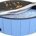 Foldable Dog Pool Cover 79inch, Hyperzoo Swimming Pool Cover for Kids and Pets, Collapsible Dog Bath Pool Cover, Inflatable Paddling Cover, Tear Resistant Fade Resistant Waterproof Prevent Leaves