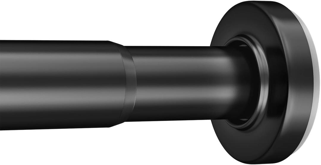 AmazerBath Spring Tension Shower Curtain Rod, 31-75 Inches Heavy Duty Tension Rod Rust Proof Bathroom Curtain Rod, Adjustable No Drill Easy Segmented Installation, Black