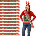 Blosssound 12 Pcs Christmas Gingerbread House Contest Sashes Christmas Party Trophy Award Xmas Funny Costume Contest Prize Party Game Favors Dress up Costume for Teens Adults Holiday Supplies
