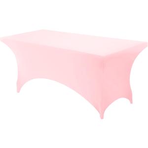Utopia Kitchen 6FT Spandex Tablecloth [1 Pack, Pink] 200 GSM Stretch, Fitted, Washable and Wrinkle Resistant Table Cloth Rectangle Cover for Trade Shows, Wedding, Parties [72Lx30Wx30H Inch]