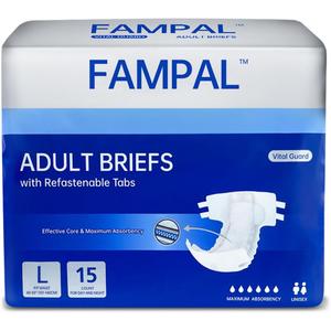 Vital Guard - Paales para adultos, calzoncillos desechables para incontinencia con pestaas para hombres y mujeres, mxima absorcin, control de olores, grandes, 60 unidades (4 paquetes de 15)