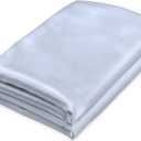 Homiest Baby Blue Satin Flat Sheet King - Luxury & Ultra Soft Bedding for King Mattress