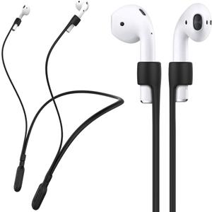 Compatible Airpods Strap, Silicone Anti-Lost Wire Cable Connector Sports Neckband Compatible for Airpods Pro 2/1, Airpods 4, 3, 2, 1, Black