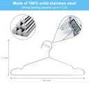 Coat Hangers 40 Pack Clothes Hangers, Seropy Metal Hanger Heavy Duty Wire Hangers with Non Slip Notch, Ultra Thin Stainless Steel Hanger Space Saving Clothing 16.5 Inch (Silver)