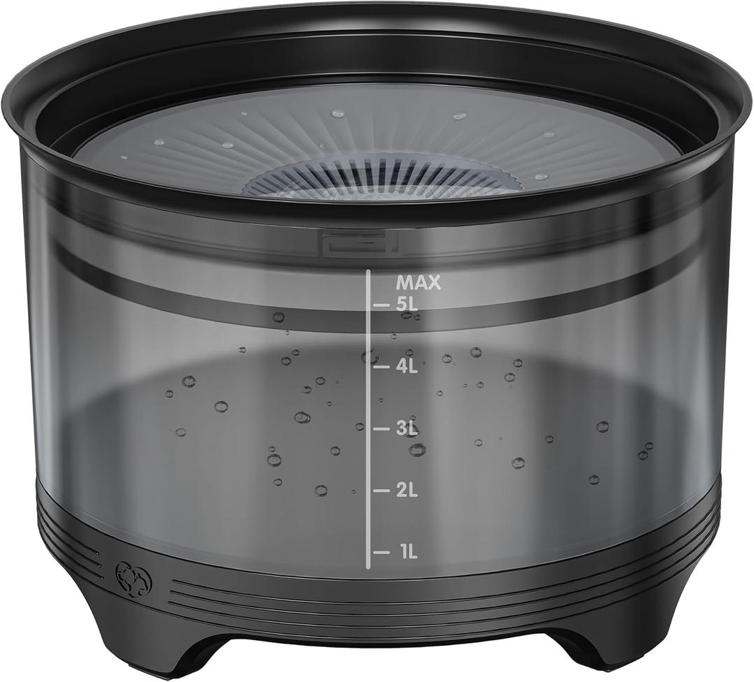 UPSKY 5.5L Dog Water Bowl,186oz Large Capacity No Spill Water Bowl for Dogs, Splash Proof Slow Water Feeder with Heightened Base, Anti-Slip Slow Drinking Pet Water Bowl for Messy Drinkers, B-Black