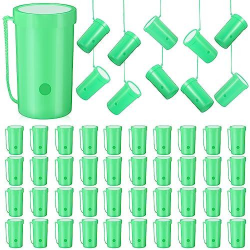 Jenaai 50 Pcs Mini Air Horn 3 Inch Noisemakers for Sporting Events Fun Stadium Loud Noise Maker Blow Horn Noise Whistle with Lanyard for Birthday Party Celebrations Goodie Bag(Green)