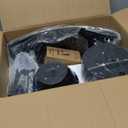 DLLT Caged Ceiling Fan with Light: 20" Farmhouse Fandelier with Lights and Remote & APP - Black Rustic Semi Flush Mount Bladeless Ceiling Fans Enclosed Fan for Bedroom Kitchen Living Dining Room