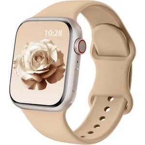 Patenting Sport Band Compatible with Apple Watch Bands for Women Men 38mm/40mm/41mm/42mm(Series 10), Soft Silicone Waterproof Band for iWatch Apple Watch Series 10 9 Ultra 8 7 6 5 4 3 2 1 SE (Walnut)