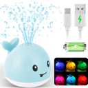 Baby Bath Toys for Kids Ages 1-3, Christmas Stocking Stuffers 1 2 3 Year Boy Gift, Whale Bath Toy Sprinkler Light up Bath Toys for Babies 6-12 Months, Toddlers Bathtub Toys Newborn Baby Birthday Gifts