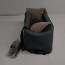 Center Console Dog Car Seat | 14 lbs MAX | Safety Straps & Leash | Comfortable Foam and Plush Pillows | Adjustable Mount Design | Large Storage Pockets | Perfect for Small Pets & Cats (Grey)