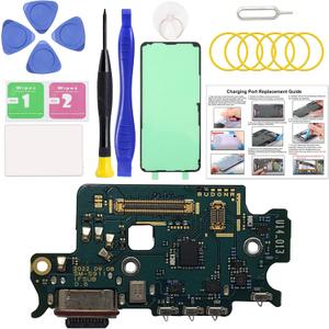 for Galaxy S23 USB Charging Board Port Replacement, SM-S911U SM-S911U1 Type C Dock Board Connector for Samsung S23 with Tools & Instruction