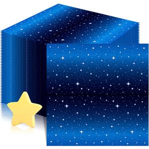 100 Pcs Space Starry Napkins Galaxy Party Napkins Supplies 13 x 13 Inches Starry Night Decorations Napkins Starry Night Galaxy Paper Napkins for Star Planet Themed Decorations (100)