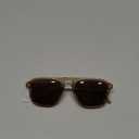 WearMe Pro - Polarized Retro Large Rectangular Mens Sunglasses (Crystal Yellow Frame / Smoke Green Lens)