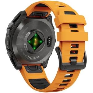 Abanen 22mm 26mm Dual Color Sport Silicone Watch Band for Garmin Fenix 8/ Instinct 3 / epix Pro, Soft Wrist strap with Matte Buckle for Fenix 7/6/5, Enduro, Quatix