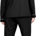 BAMBOO COOL Pajamas Set for Women Comfy Lounge Set Button Down Sleepwear Long Sleeve Pj Set (Black, XL)