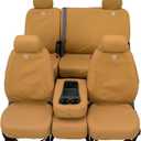 Covercraft Carhartt SeatSaver Custom Seat Covers | Fits 2007-2013 Chevrolet Silverado/GMC Sierra 1500 & 2007-2014 2500/3500 Crew Cab | 2nd Row 60/40 Bench Seat, Duck Weave Brown