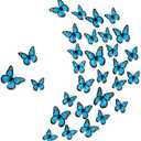 Chuangdi 48 Pack Monarch Butterfly Decoration 3 Size Fake Butterflies Realistic Butterfly Crafts Artificial Wall Decor for Craft Home Wedding Classroom Birthday Party Decorations (Blue)