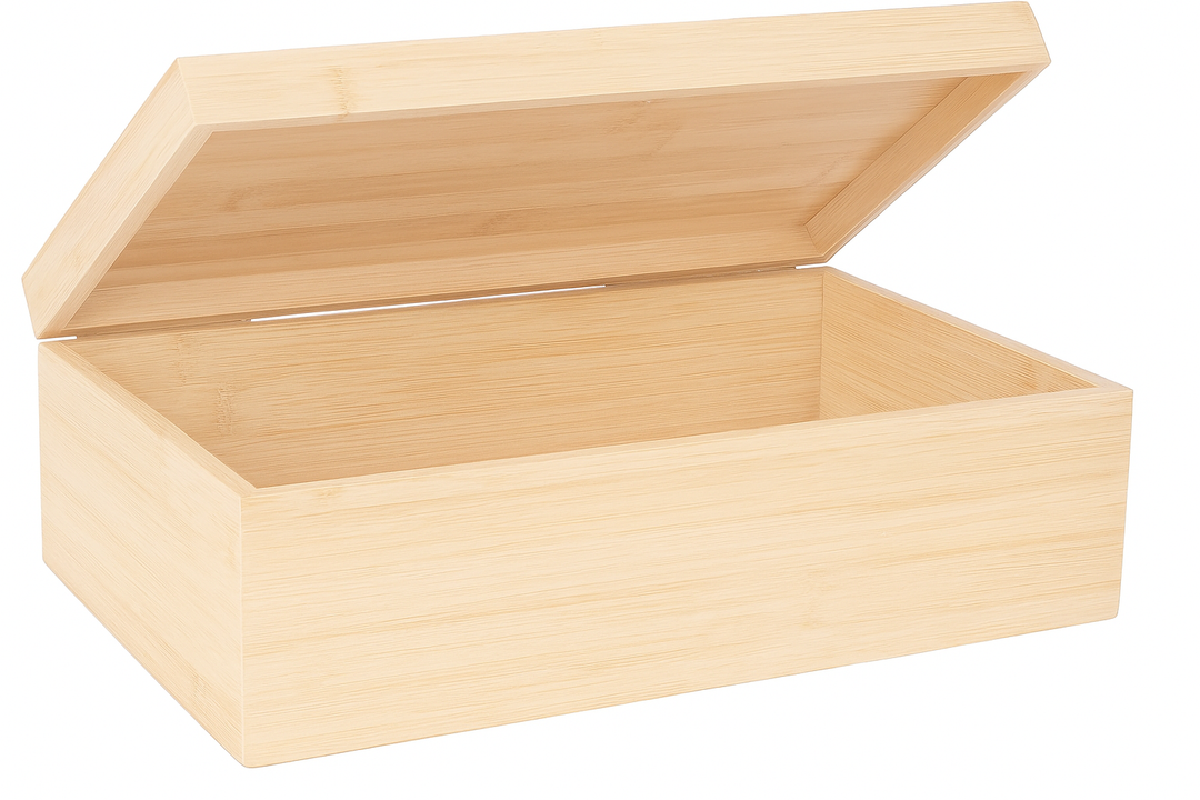 Unfinished Wooden Box,12 x 9  Inch Natural Wood Boxes Large Wooden Box DIY Wood Boxes Craft Stash Boxes for Art Hobbies Gifts and Home Storage 