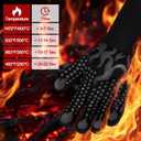 Comsmart BBQ Gloves, 1472F Heat Resistant Silicone Non-Slip Oven Mitts, Long Kitchen Gloves Perfect for Grilling, Cooking, Baking, Cutting Black