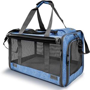 Pet Carrier for Large and Medium Cats, Soft-Sided Pet Carrier for Big Medium Cats and Puppy, Dog Carriers Cat Carriers Pet Privacy Protection Travel Carriers (Blue)