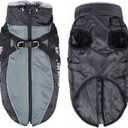 Reflective & Warm Winter Dog Coat, Adjustable Fleece Jacket with Buckle Closure & Turtleneck, Cold Weather Coats (Grey, 4XL)