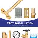 1"x 11"Well Pressure Tank Tee Kit with 40-60Psi Pressure Switch, Ball Valve, Pressure Gauge, Relief Valve, Drain Valve, Check Valve, Male Adapter, Well Tank Tee Kit for Tank with Diameters Up to 16"