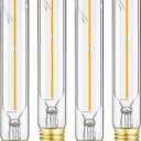 Tubular E26 LED Bulb 4W Equal 40 Watt Warm White 2700K E26 Edison AC120V 400lm Tube T9 T10 LED Light Bulb for Rustic Pendant,Chandeliers,Wall sconces 4Pack (4w=40w 2700k Warm White)