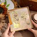 2pcs Bookmark Butterfly Flower Theme Pretty Book Marks Set with Bookmarks for Women, Cute Book Markers for Writers, Kids, Teens, Men Readers, Reading Accessories Gifts for Book Lovers (Yellow)