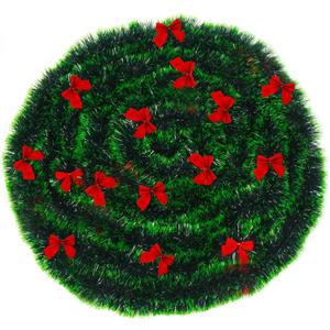 CCINEE 33FT Christmas Garland with 24Pcs Red Bows,Artificial Greenery Pine Garland Decor for Mantle Stair Fireplace Home Party Decoration