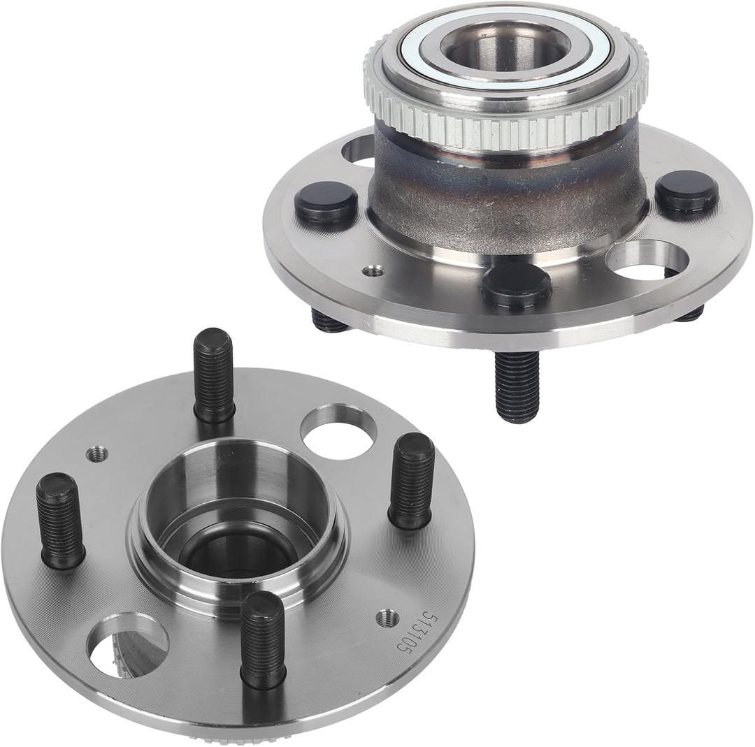 Autoround 513105 Rear Wheel Bearing and Hub Assembly Compatible with Honda Civic 1992-1995/1999-2000, Civic Del Sol 1995-1997, Acura Integra 1990-2001, 4 Lug w/ABS, Set of 2