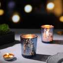 LETINE Blue Votive Candle Holders Set of 36 -Mercury Glass Candle Holders for Wedding & Baby Shower Decor - Ideal for Bridal Shower & Centerpieces for Tables