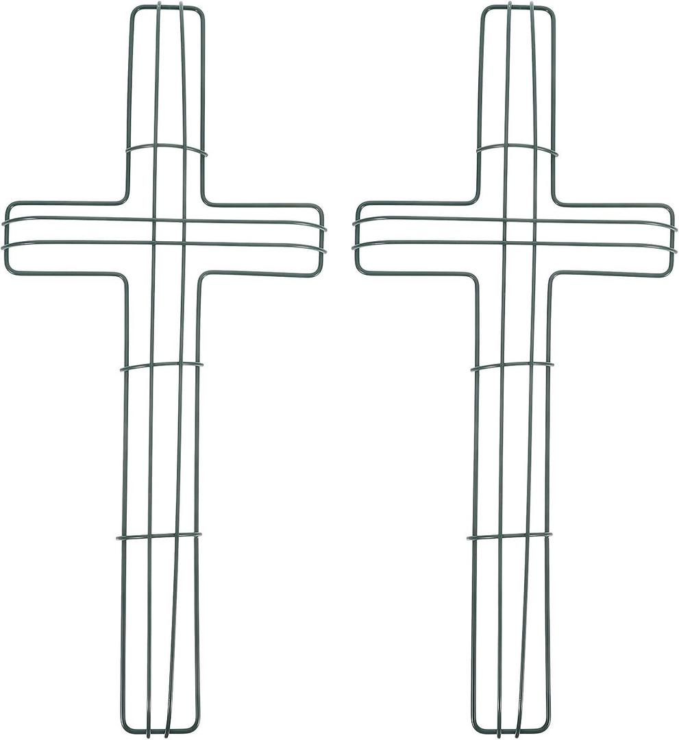 iplusmile 2Pcs Cross Shaped Iron Wreath Frames 15.74X7.08In DIY Wreath Making Tool for Easter Holiday Decorative Garland Supplies