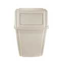 Rubbermaid Commercial Products Profile Wall Mount Trash/Garbage Can/Bin, 15 GAL, for Corridors/Washrooms/Schools/Kitchens, Beige