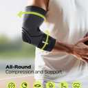 Rakiie Elbow Compression Sleeve 2 Pack, Elbow Brace for Tendonitis and Tennis Elbow, Pain Relief Brace for Men & Women, Sleeve Reduce Joint Pain for Tennis, Golfer, Workouts, Black (S)