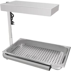 Commercial French Fry Warmer with Fixed Stand Food Heat Lamp Countertop Dump Station