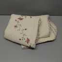 vctops 2-Piece Elegant Floral Embroidered Pillow Shams King Size 100% Cotton Quilted Decorative Pillow Shams Set (Cream,20"x36")