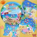 Beach Party Supplies Summer themed Plates and Napkins Beach Birthday Party Decorations Summer Beach Party Plates Summer Party Tableware Set Serves 20
