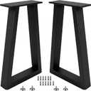20" Metal Coffee Table Legs Black Bench Legs Heavy Duty Set of 2, 20 IN