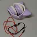 Wireless Cat Ear Headphones for Kids, LED Light Up Kids Girls Bluetooth Headphones with Microphone for School/Travel/Sports/Gaming/Gifts/Christmas (Purple)